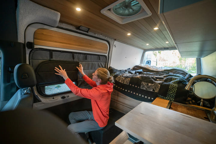 Ford Transit Stealth Sliding Door Window Cover - AVC RIG