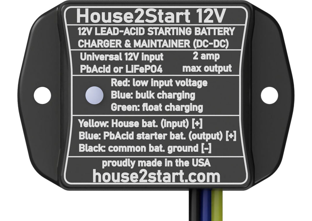 House2Start 12V DC-DC Battery Charger &amp; Float Maintainer for Recreational Vehicles and Boats